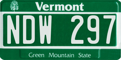 VT license plate NDW297