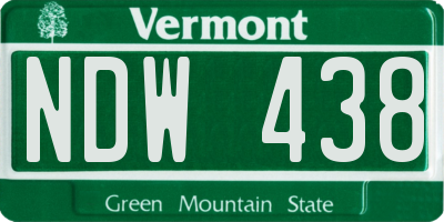VT license plate NDW438