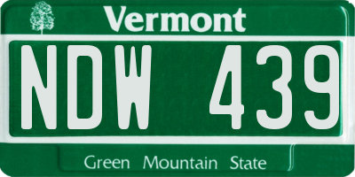 VT license plate NDW439