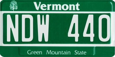 VT license plate NDW440
