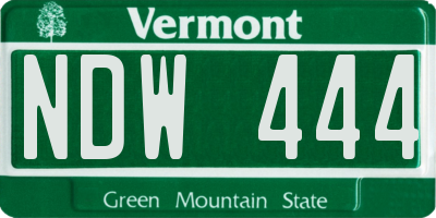 VT license plate NDW444
