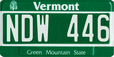 VT license plate NDW446
