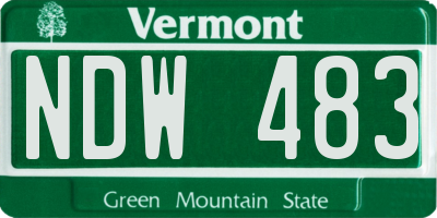 VT license plate NDW483
