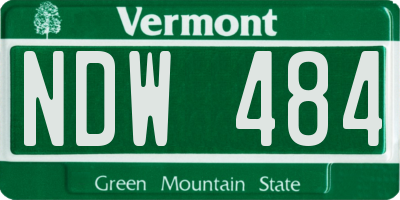 VT license plate NDW484