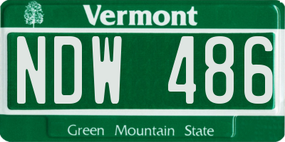 VT license plate NDW486