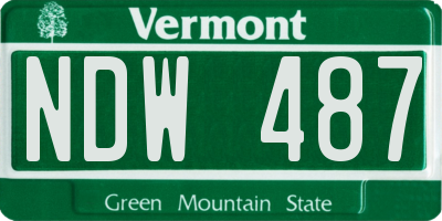 VT license plate NDW487