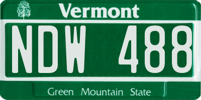 VT license plate NDW488