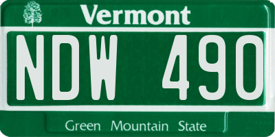 VT license plate NDW490