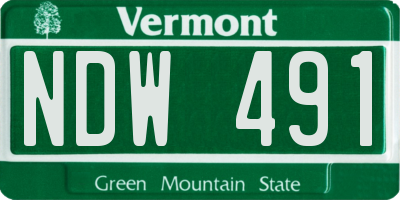 VT license plate NDW491