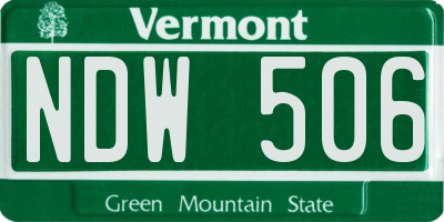 VT license plate NDW506