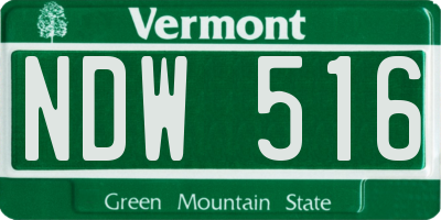 VT license plate NDW516