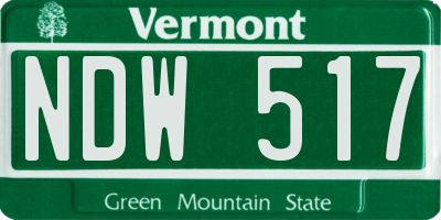 VT license plate NDW517