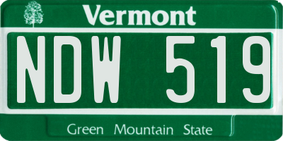 VT license plate NDW519