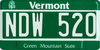 VT license plate NDW520