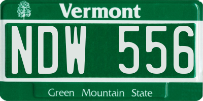 VT license plate NDW556