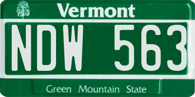 VT license plate NDW563