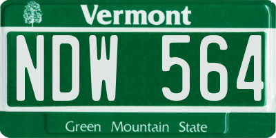 VT license plate NDW564