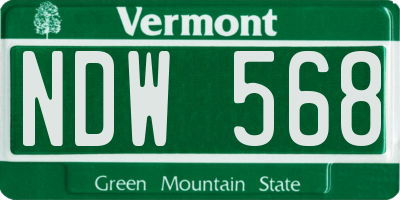 VT license plate NDW568