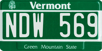 VT license plate NDW569