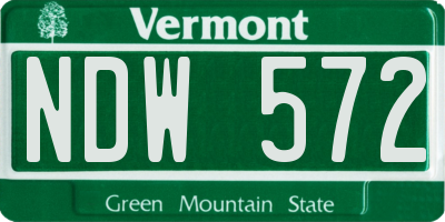 VT license plate NDW572