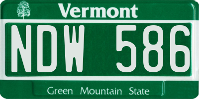VT license plate NDW586