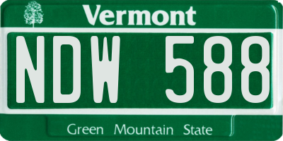 VT license plate NDW588