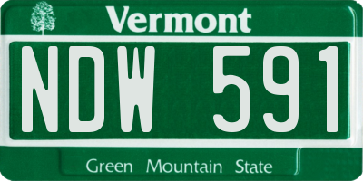 VT license plate NDW591