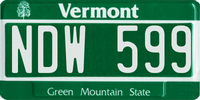 VT license plate NDW599