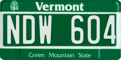 VT license plate NDW604