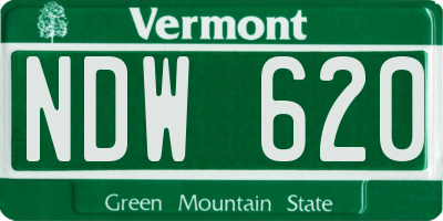VT license plate NDW620