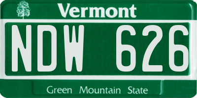 VT license plate NDW626