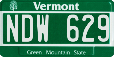 VT license plate NDW629