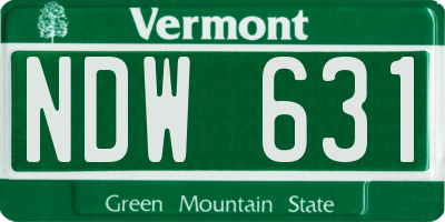 VT license plate NDW631