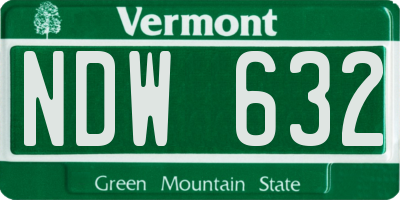 VT license plate NDW632
