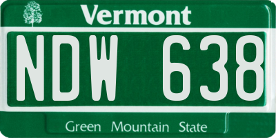 VT license plate NDW638