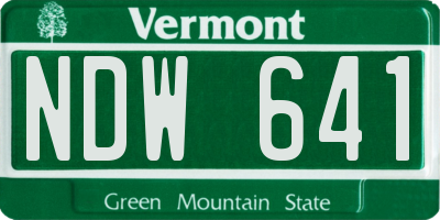 VT license plate NDW641
