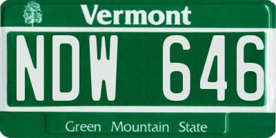 VT license plate NDW646