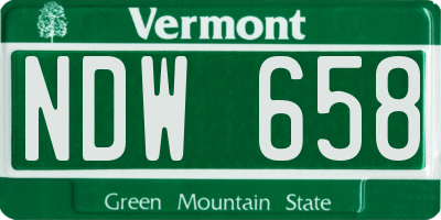 VT license plate NDW658