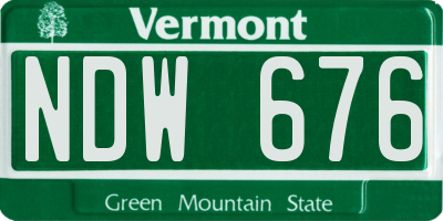 VT license plate NDW676