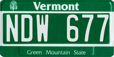 VT license plate NDW677