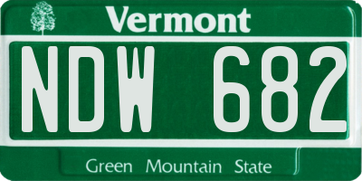 VT license plate NDW682