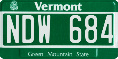 VT license plate NDW684