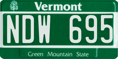 VT license plate NDW695