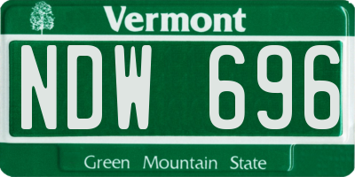 VT license plate NDW696