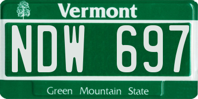 VT license plate NDW697