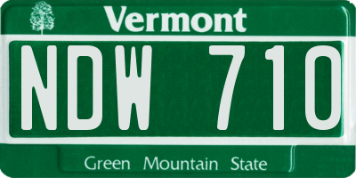 VT license plate NDW710