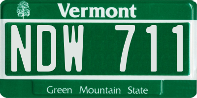 VT license plate NDW711