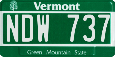 VT license plate NDW737