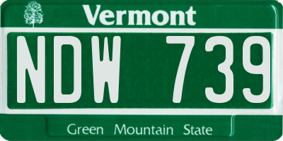 VT license plate NDW739