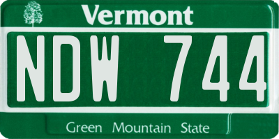 VT license plate NDW744